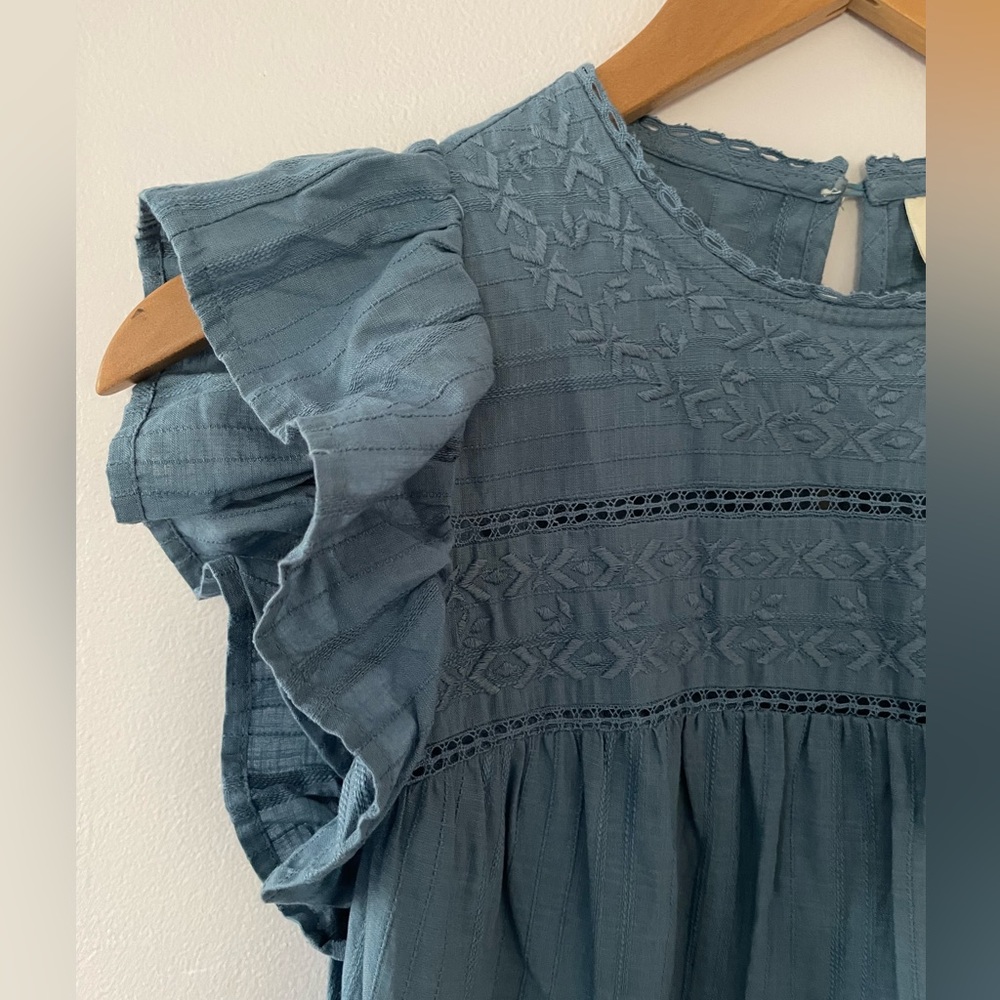 CONSIGNED - Blue Peasant Maxi Dress